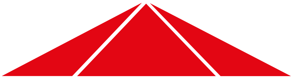 Das Logo von All Dachprofile GmbH. Ein rotes Dach, welches aus 3 Teilen besteht